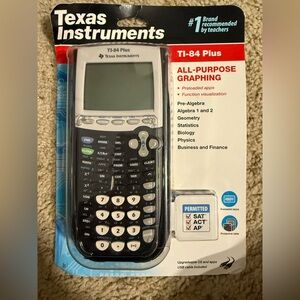 Texas Instruments TI-84 Plus Black Graphing Calculator has Cable & Batteries NEW
